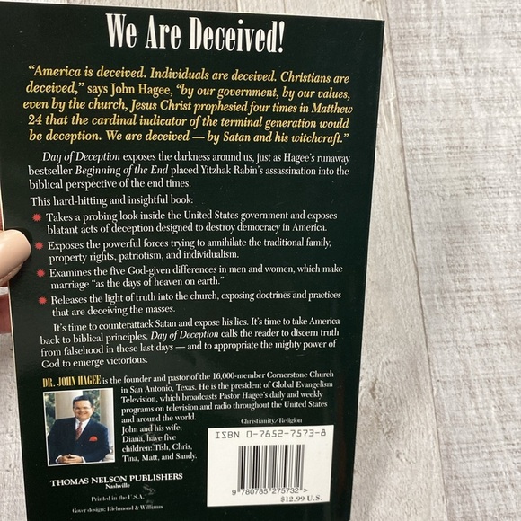 John Hagee Day of Deception hardback book - Picture 7 of 8